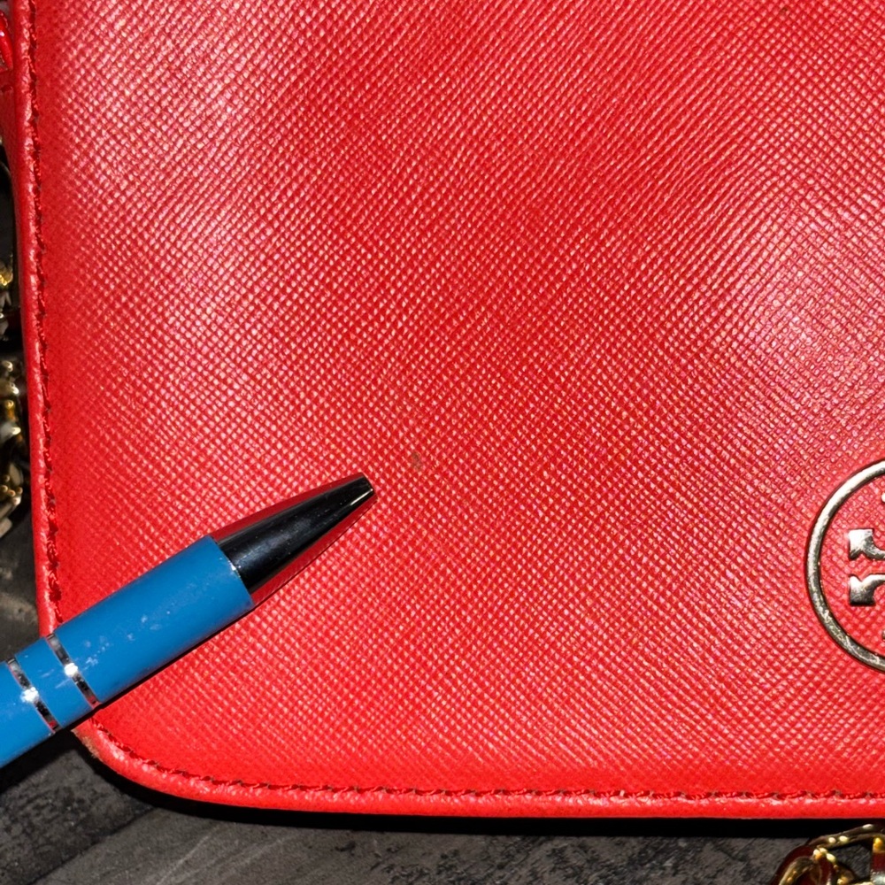 Tory Burch Robinson Chain Bag in Poppy Red - Picture 6 of 14
